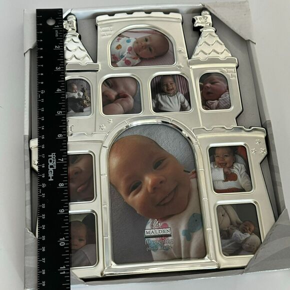 Castle Baby Pictures photo Frame NIB Silver Malden International Design new - Picture 3 of 4